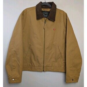 Levi's Canvas Jacket Men's M Cotton Depot Workwear Zip Up W/ Corduroy Collar NWT